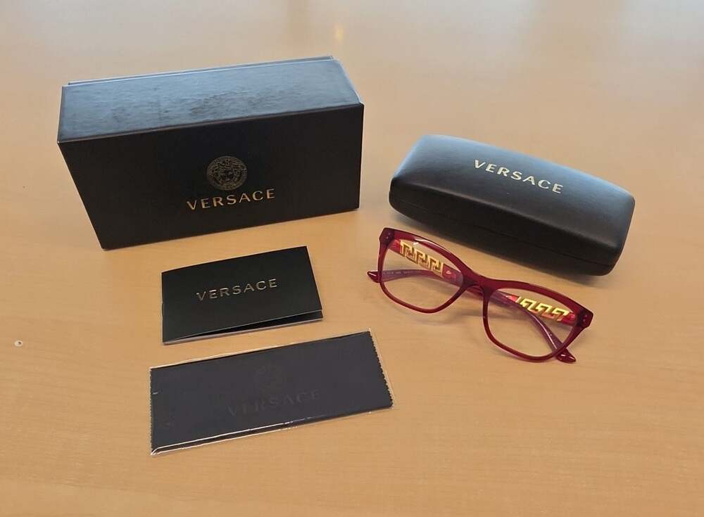 Versace VE3318 388 Transparent Red Eyeglasses